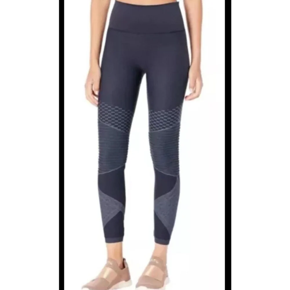 Spanx Women's Look At Me Now Seamless Moto Leggings Indigo Sky Sz L